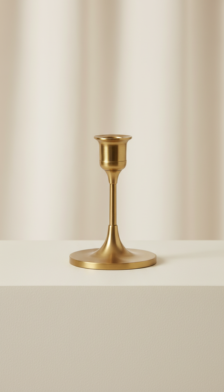 Brushed Brass Candleholder