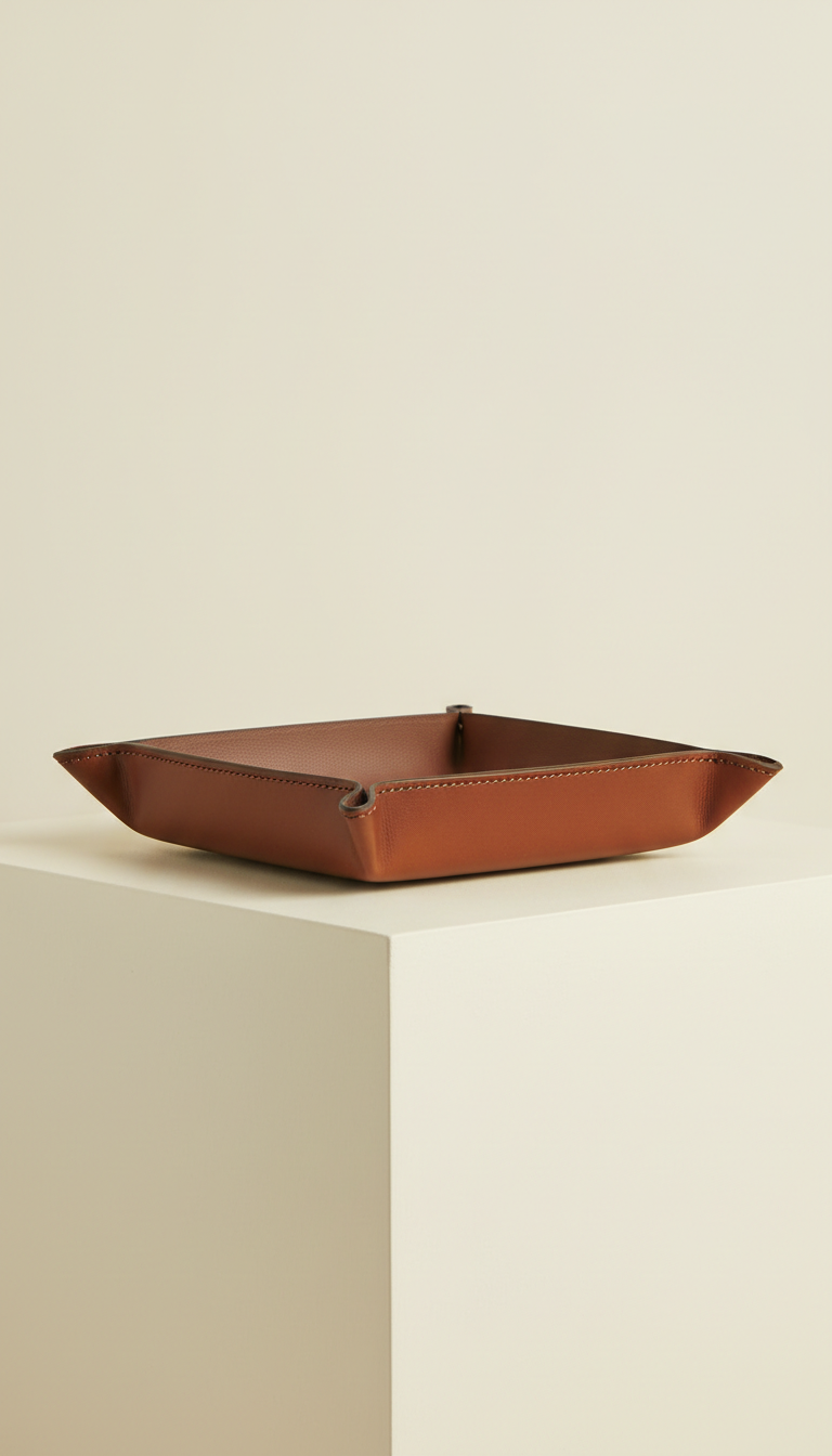 Walnut Leather Valet Tray